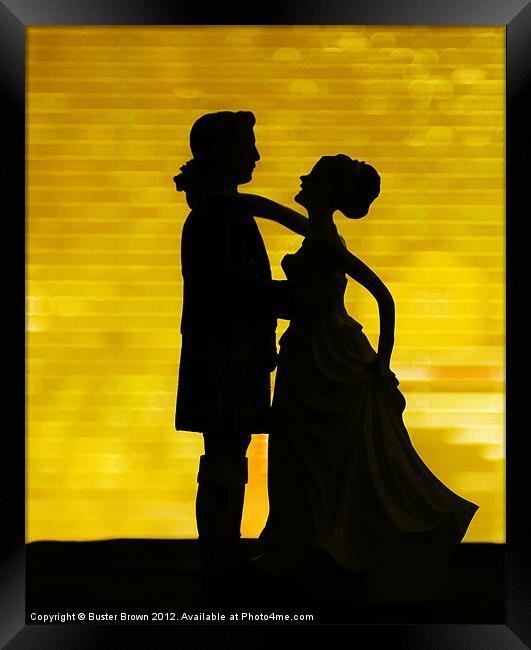 Wedding Couple Silhouette Framed Print by Buster Brown