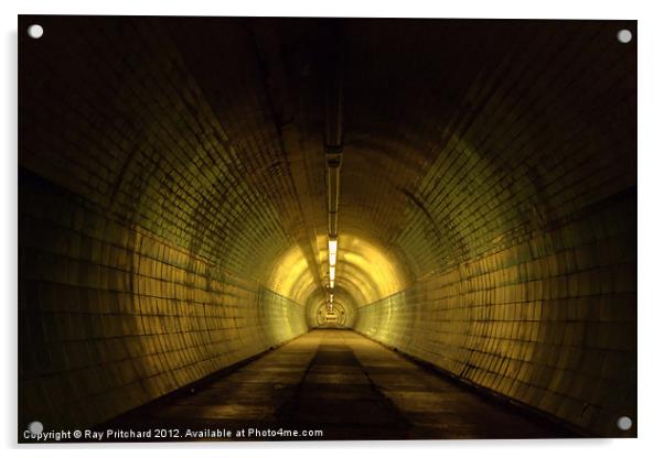 Tunnel Under The Tyne Acrylic by Ray Pritchard