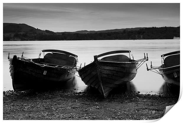 Boats on Windermere Print by Andrew Holland
