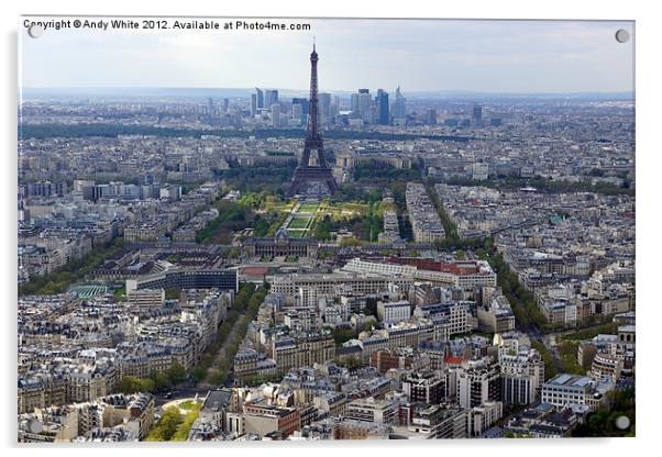 Paris Skyline Acrylic by Andy White