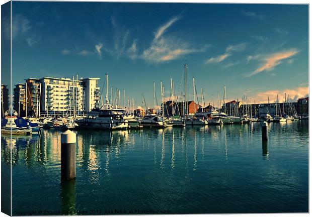 Evening at Sovereign Harbour Canvas Print by Sharon Lisa Clarke