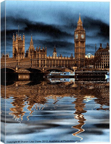 A rainy day in London Canvas Print by Sharon Lisa Clarke