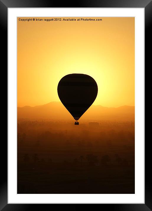 Balloon over the valley of the kings Framed Mounted Print by Brian  Raggatt