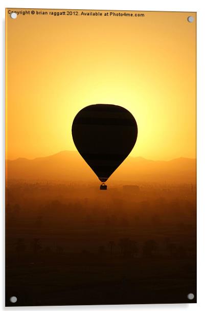Balloon over the valley of the kings Acrylic by Brian  Raggatt
