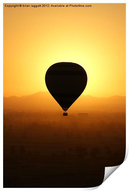 Balloon over the valley of the kings Print by Brian  Raggatt