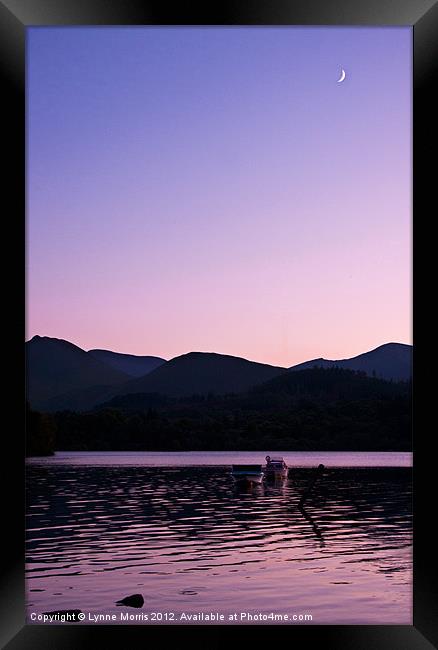 Derwent Water By Moonlight Framed Print by Lynne Morris (Lswpp)