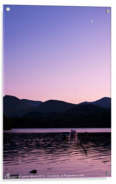 Derwent Water By Moonlight Acrylic by Lynne Morris (Lswpp)