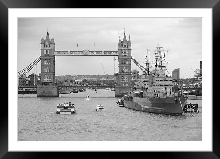 Tower Bridge 2012 HMS Belfast Framed Mounted Print by David French