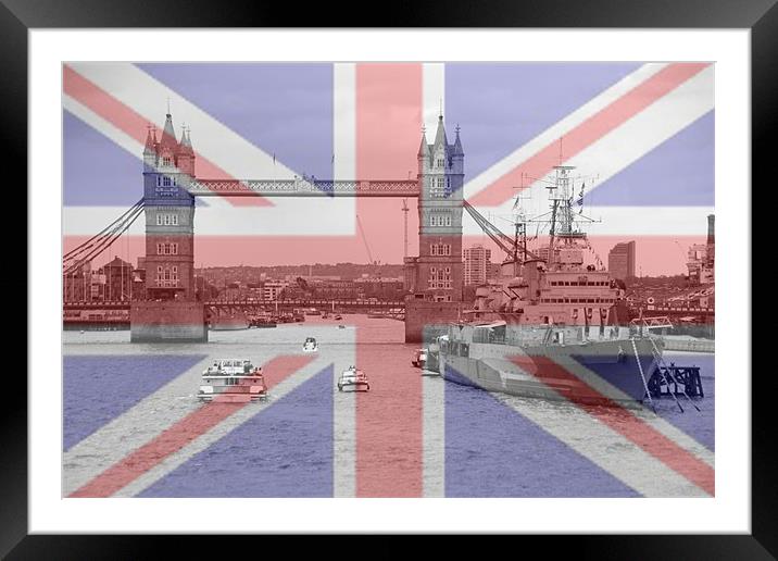 Tower Bridge 2012 HMS Belfast Framed Mounted Print by David French