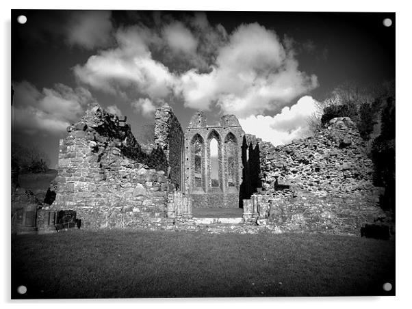 Inch Abbey, Downpatrick, Co Down, Acrylic by pauline morris