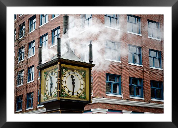 STEAM CLOCK gastown vancouver bc canada Framed Mounted Print by Andy Smy