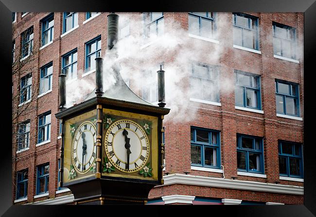 STEAM CLOCK gastown vancouver bc canada Framed Print by Andy Smy