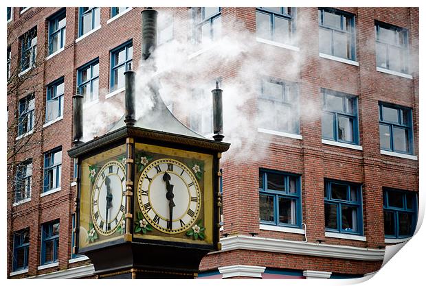 STEAM CLOCK gastown vancouver bc canada Print by Andy Smy