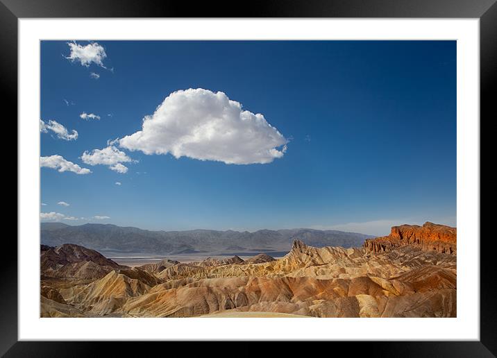 Zabriskie Point, Death Valley. Framed Mounted Print by David Hare