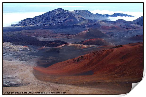 Haleakala Volcano Overview Print by Eva Kato