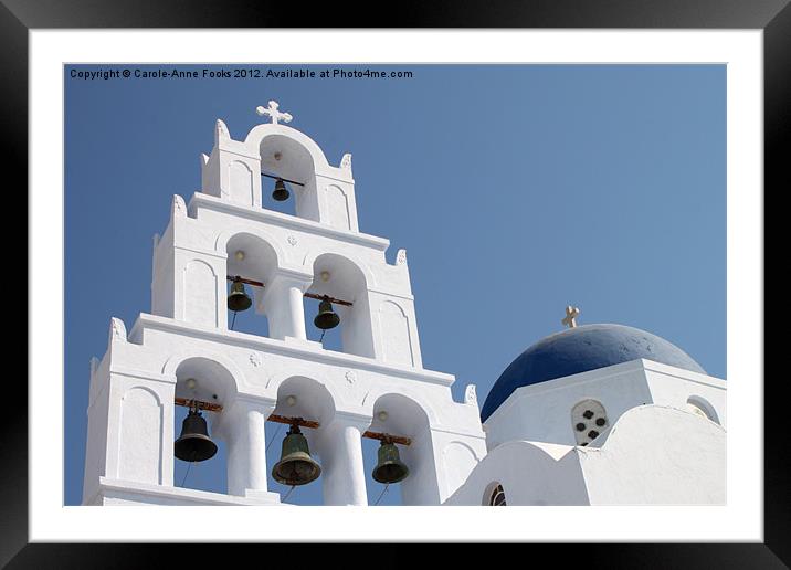 Pyrgos, Santorini, Greece Framed Mounted Print by Carole-Anne Fooks