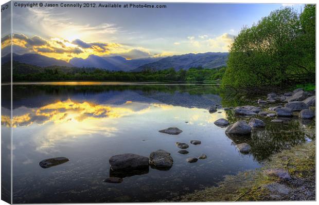 Last Light At Elterwater Canvas Print by Jason Connolly