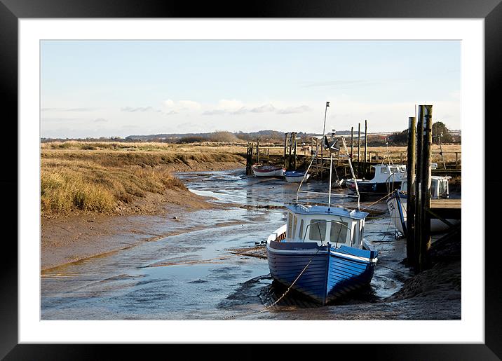 Awaiting the tide at Thornham Framed Mounted Print by Fiona Geldard