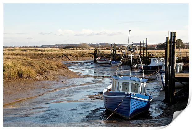 Awaiting the tide at Thornham Print by Fiona Geldard