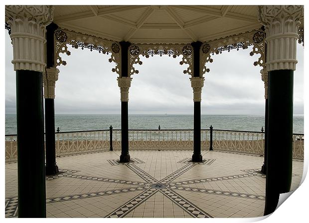 The Sea Through Brighton Bandstand Print by J Lloyd