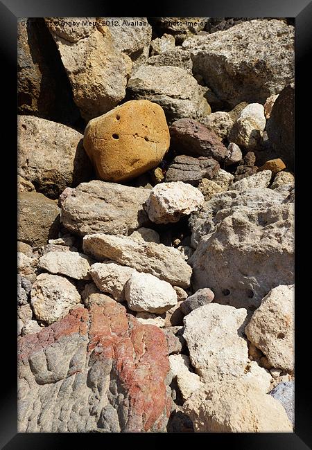Colours and textures of rocks Framed Print by Digby Merry