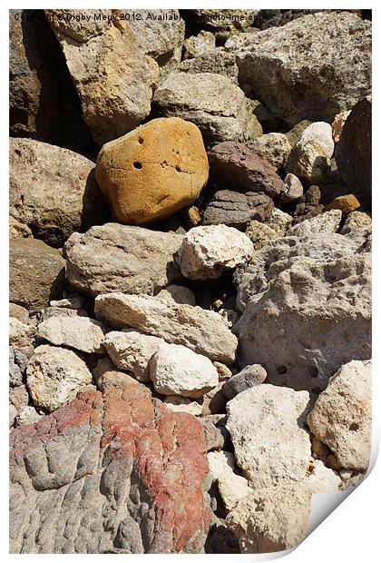 Colours and textures of rocks Print by Digby Merry