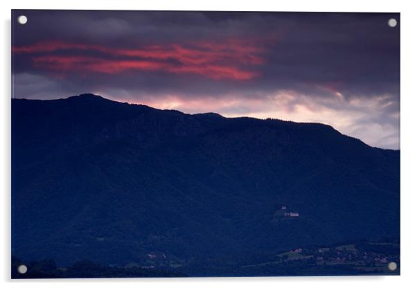 Alpine village at sunrise Acrylic by Ian Middleton