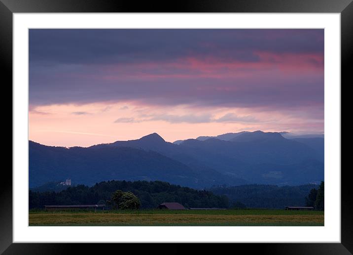 Alpine sunrise Framed Mounted Print by Ian Middleton