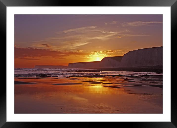 Birling Gap Sunset Framed Mounted Print by Phil Clements