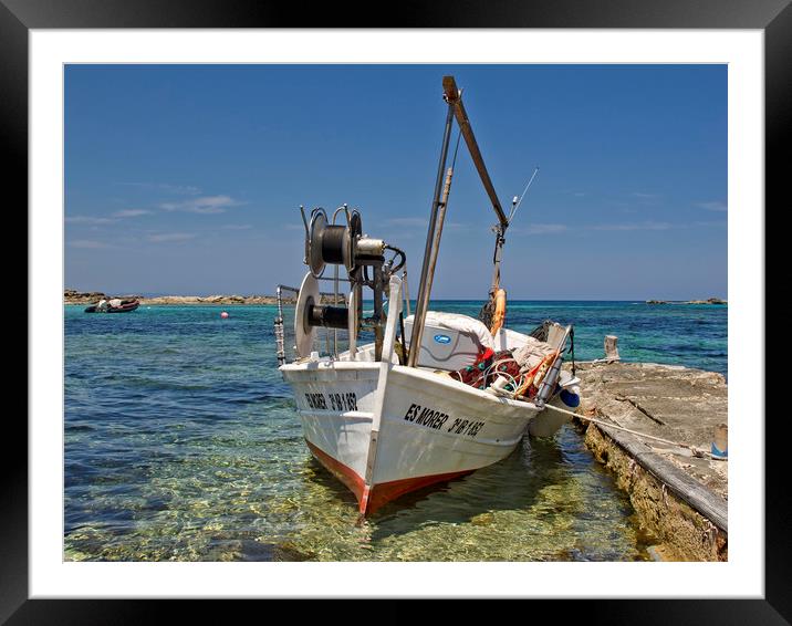 FISHING BOAT (Ibiza) Framed Mounted Print by raymond mcbride