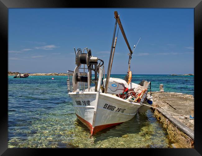 FISHING BOAT (Ibiza) Framed Print by raymond mcbride
