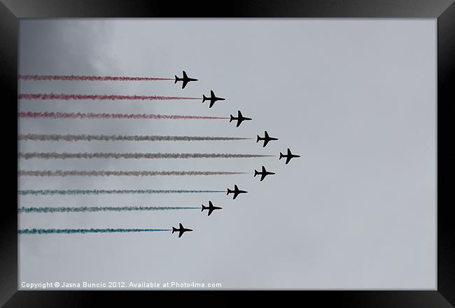 Red Arrows horizontal Framed Print by Jasna Buncic