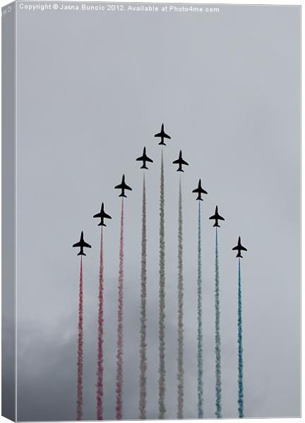 Red Arrows vertical Canvas Print by Jasna Buncic
