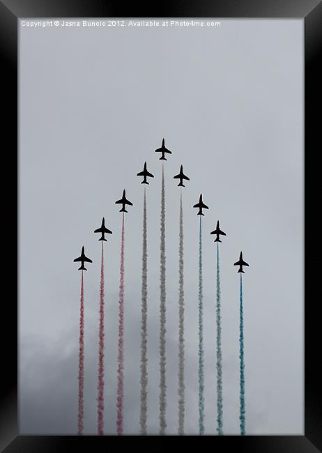 Red Arrows vertical Framed Print by Jasna Buncic