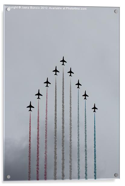 Red Arrows vertical Acrylic by Jasna Buncic