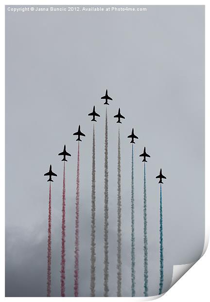 Red Arrows vertical Print by Jasna Buncic