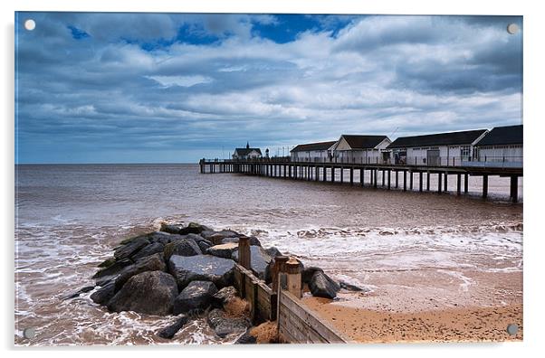Southwold Pier, Suffolk Seaside Acrylic by Adam Payne