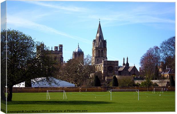 Oxford Spires from Christ Church Meadow Canvas Print by Terri Waters