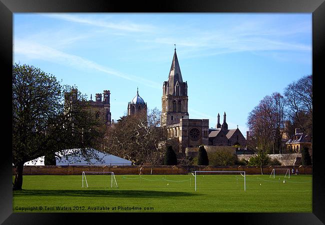 Oxford Spires from Christ Church Meadow Framed Print by Terri Waters