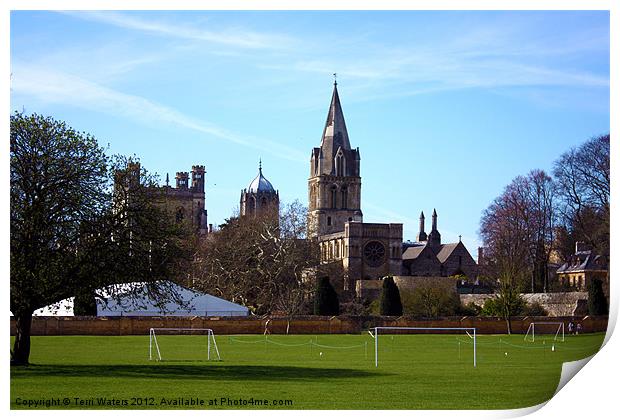 Oxford Spires from Christ Church Meadow Print by Terri Waters