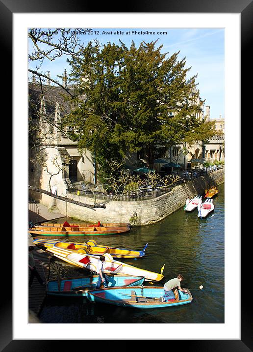 Oxford Punts, Pedalos and Rowing Boats Framed Mounted Print by Terri Waters