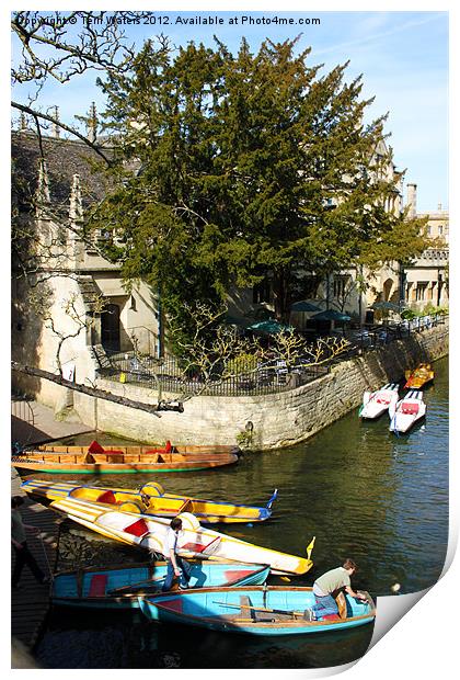Oxford Punts, Pedalos and Rowing Boats Print by Terri Waters