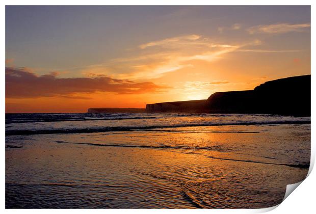 Birling Gap Sunset Print by Phil Clements