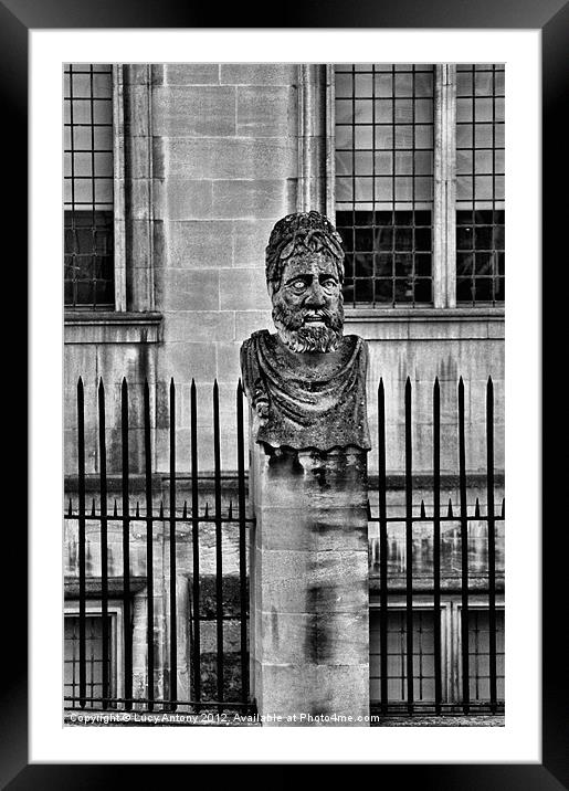 Oxford Head Mono Framed Mounted Print by Lucy Antony
