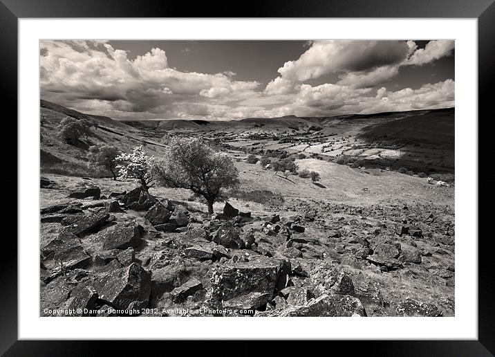 Towards Edale Framed Mounted Print by Darren Burroughs