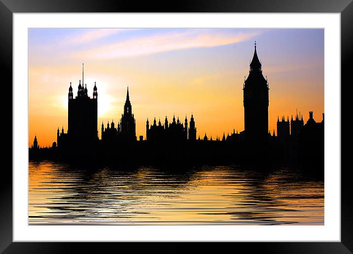 Westminster Skyline Framed Mounted Print by Phil Clements