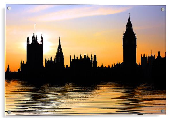 Westminster Skyline Acrylic by Phil Clements