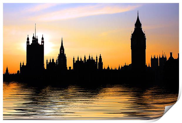 Westminster Skyline Print by Phil Clements