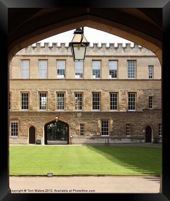 New College Oxford Quadrangle Framed Print by Terri Waters
