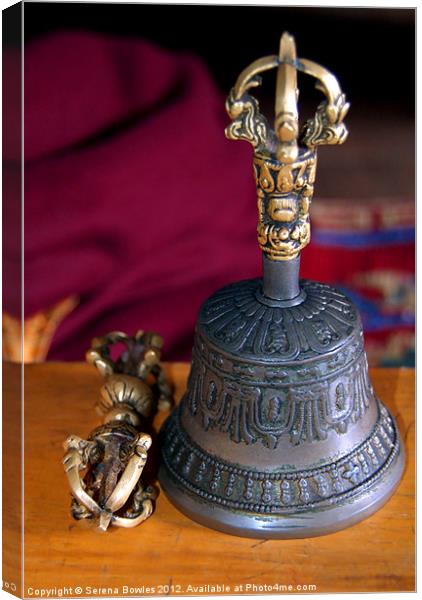 Bell and Vajra Pisang Monastery Canvas Print by Serena Bowles